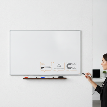 ▷ PIZARRA NOBO PREMIUM PLUS DE FORMATO PANORÁMICO ACERO LACADO DE 32" 71X40CM BLAN | Taine - Imagen 2