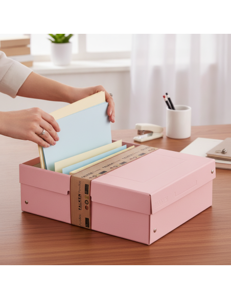 ▷ CAJA EXACLAIR A4 PUREBOX PASTEL ROSA 100MM | Taine - Imagen 2
