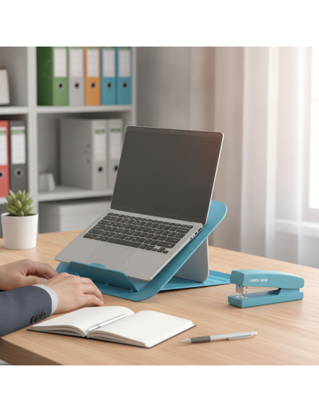▷ SOPORTE LEIZT ORDENADOR PORTÁTIL AJUSTABLE ERGO COSY, AZUL | Taine - Imagen 2