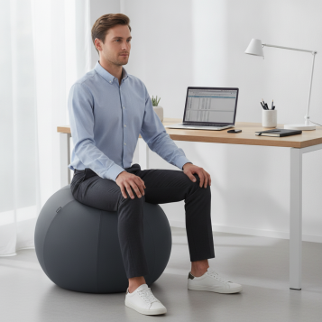▷ BALÓN LEITZ DE ASIENTO ACTIVE 65 CM DIÁMETRO ERGO COSY, GRIS | Taine - Imagen 2