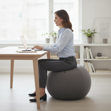 ▷ BALÓN LEITZ DE ASIENTO ACTIVE 55CM ANTIDESLIZANTE, GRIS | Taine - Imagen 2