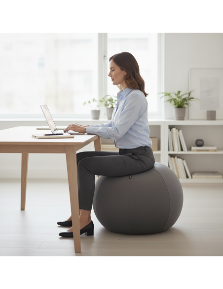 ▷ BALÓN LEITZ DE ASIENTO ACTIVE 55CM ANTIDESLIZANTE, GRIS | Taine - Imagen 2