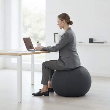 ▷ BALÓN LEITZ DE ASIENTO ACTIVE 55CM ANTIDESLIZANTE GRIS OSCURO | Taine - Imagen 2