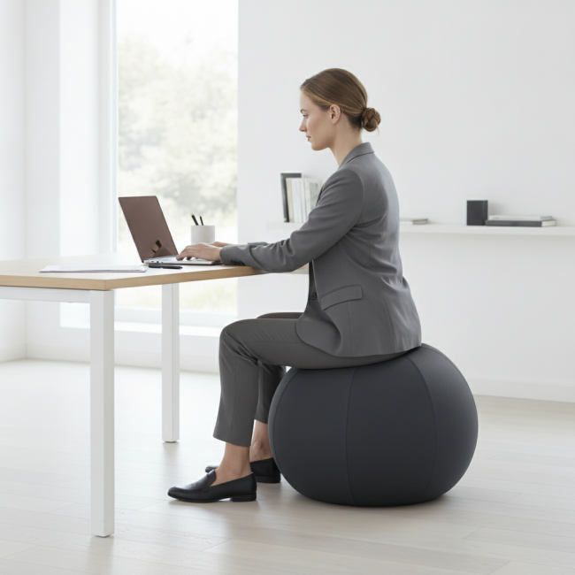 ▷ BALÓN LEITZ DE ASIENTO ACTIVE 55CM ANTIDESLIZANTE GRIS OSCURO | Taine - Imagen 2