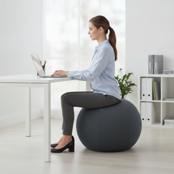 ▷ BALÓN LEITZ DE ASIENTO ACTIVE 65CM ANTIDESLIZANTE GRIS | Taine - Imagen 2