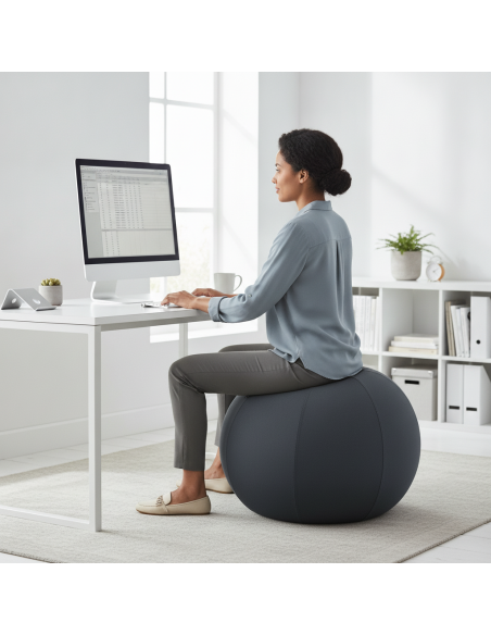 ▷ BALÓN LEITZ DE ASIENTO ACTIVE DE 65CM ANTIDESLIZANTE, GRIS OSCURO | Taine - Imagen 2