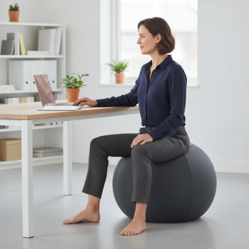 ▷ BALÓN LEITZ DE ASIENTO ACTIVE 75CM ANTIDESLIZANTE GRIS OSCURO | Taine - Imagen 2