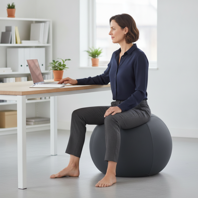 ▷ BALÓN LEITZ DE ASIENTO ACTIVE 75CM ANTIDESLIZANTE GRIS OSCURO | Taine - Imagen 2