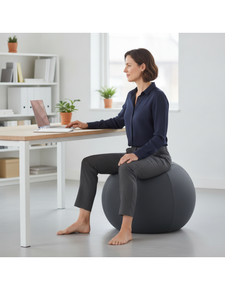▷ BALÓN LEITZ DE ASIENTO ACTIVE 75CM ANTIDESLIZANTE GRIS OSCURO | Taine - Imagen 2
