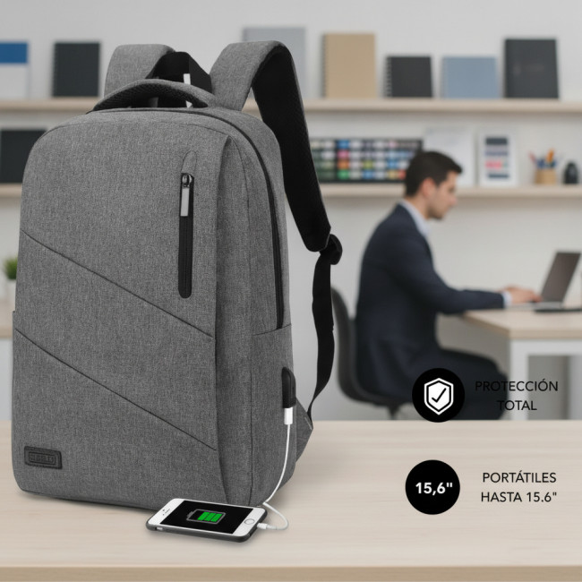 ▷ MOCHILA SUBBLIM PARA PORTÁTIL CITY BACKPACK 15,6" GRIS | Taine - Imagen 2