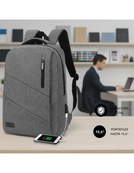▷ MOCHILA SUBBLIM PARA PORTÁTIL CITY BACKPACK 15,6" GRIS | Taine - Imagen 2