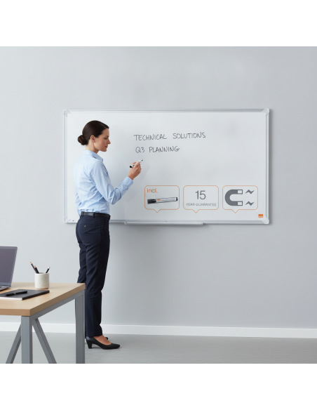 ▷ PIZARRA NOBO PREMIUM PLUS DE FORMATO PANORÁMICO ACERO LACADO DE 40" 89X50CM BLAN | Taine - Imagen 2