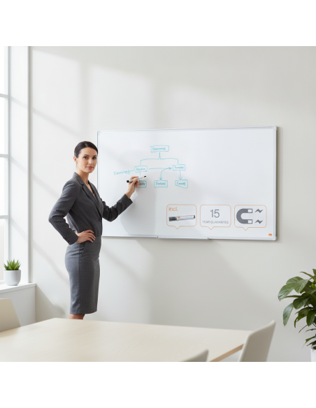 ▷ PIZARRA NOBO PREMIUM PLUS DE FORMATO PANORÁMICO ACERO LACADO DE 55" 122X69CM BLA | Taine - Imagen 2