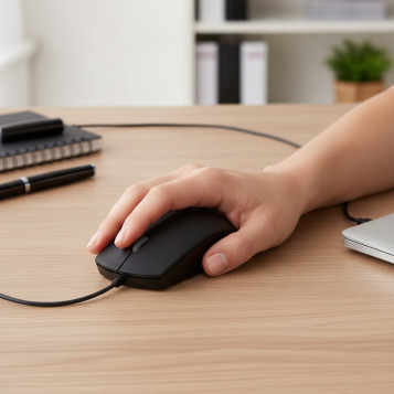 ▷ RATÓN SUBBLIM BUSINESS SILENCIOSO CON CABLE USB 1200 DPI NEGRO | Taine - Imagen 2