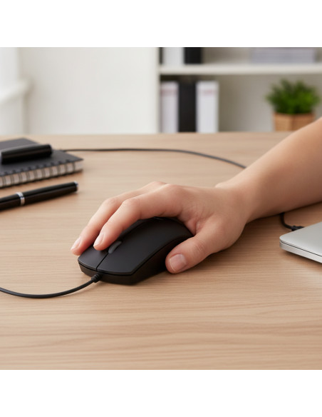 ▷ RATÓN SUBBLIM BUSINESS SILENCIOSO CON CABLE USB 1200 DPI NEGRO | Taine - Imagen 2