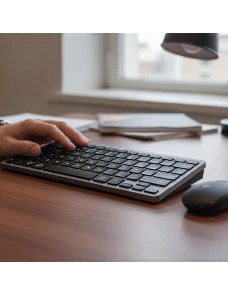 ▷ TECLADO+RATON SUBBLIM MULTIDISPOSITIVO COMPACTO GRIS/NEGRO | Taine - Imagen 2