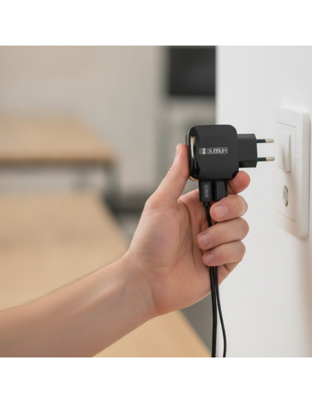 ▷ CARGADOR SUBBLIM USB VIAJE/PARED 2XSUB+CABLE 3 EN 1 NEGRO | Taine - Imagen 2