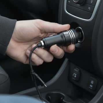 ▷ CARGADOR SUBBLIM COCHE 2XUSB DUAL 2.4A + CABLE 3 IN1 NEGRO | Taine - Imagen 2