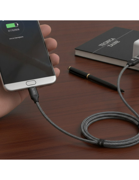 ▷ CABLES SUBBLIM PACK 2 USB A MICRO 2.4A 1M NEGRO/PLATA | Taine - Imagen 2
