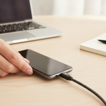▷ CABLES SUBBLIM PACK 2 USB TIPO C 3.0A NEGRO/PLATAR | Taine - Imagen 2