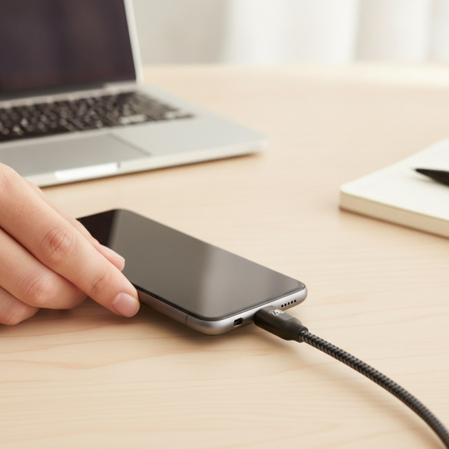 ▷ CABLES SUBBLIM PACK 2 USB TIPO C 3.0A NEGRO/PLATAR | Taine - Imagen 2