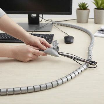 ▷ ORGANIZADOR FELLOWES CABLES CABLEZIP PLATA | Taine - Imagen 2