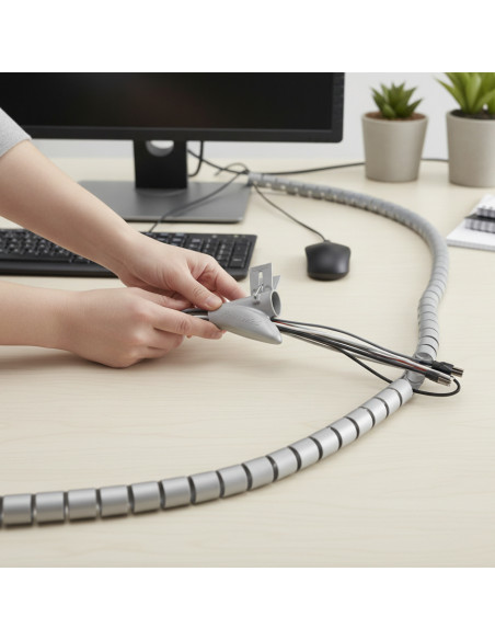 ▷ ORGANIZADOR FELLOWES CABLES CABLEZIP PLATA | Taine - Imagen 2