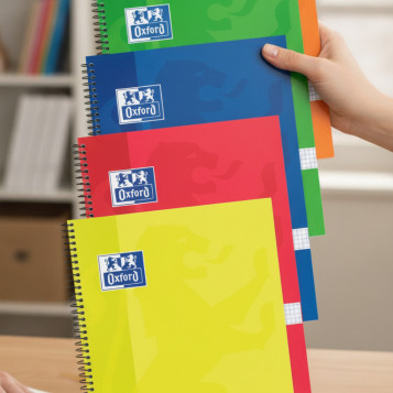 ▷ PACK 4+1 CUADERNO OXFORD FOLIO 80H 90GR 4MM T/E VIVOS | Taine - Imagen 2