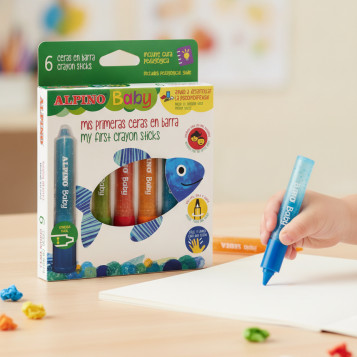 ▷ ESTUCHE 6 CERAS EN BARRA ALPINO BABY | Taine - Imagen 2