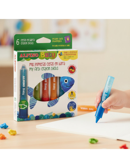 ▷ ESTUCHE 6 CERAS EN BARRA ALPINO BABY | Taine - Imagen 2