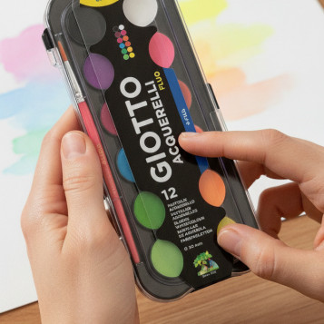 ▷ ESTUCHE GIOTTO 12 ACUARELAS FLUOR | Taine - Imagen 2