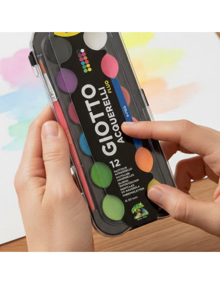 ▷ ESTUCHE GIOTTO 12 ACUARELAS FLUOR | Taine - Imagen 2
