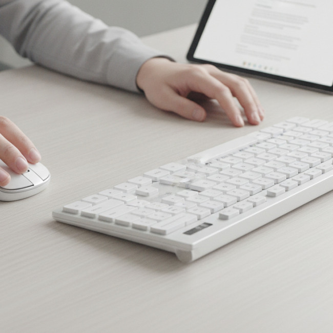 ▷ TECLADO+RATON SUBBLIM MULTIDISPOSITIVO COMPACTO PLATEADO/BLANCO | Taine - Imagen 3