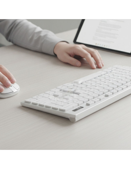 ▷ TECLADO+RATON SUBBLIM MULTIDISPOSITIVO COMPACTO PLATEADO/BLANCO | Taine - Imagen 3