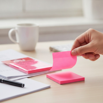 ▷ NOTAS APLI ADHESIVAS TRANSPARENTES ROSA 50H 75X75MM | Taine - Imagen 2
