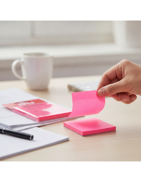 ▷ NOTAS APLI ADHESIVAS TRANSPARENTES ROSA 50H 75X75MM | Taine - Imagen 2