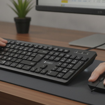 ▷ TECLADO+RATON SUBBLIM BUSINESS SLIM SILENCIOSO C.CABLE USB NEGRO | Taine - Imagen 2