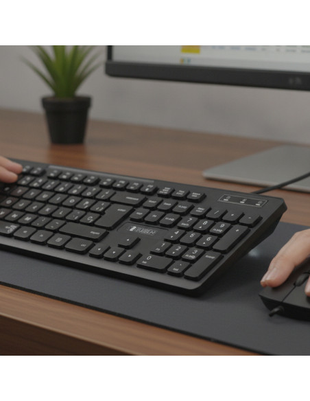 ▷ TECLADO+RATON SUBBLIM BUSINESS SLIM SILENCIOSO C.CABLE USB NEGRO | Taine - Imagen 2