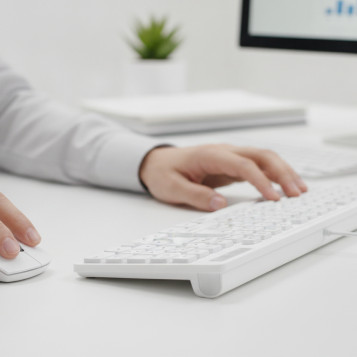 ▷ TECLADO+RATON SUBBLIM BUSINESS SLIM SILENCIOSO C.CABLE USB BLANCO | Taine - Imagen 2