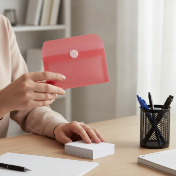 ▷ SOBRE OFFICE BOX ROJO V-LOCK TARJETA CLASSIC | Taine - Imagen 2