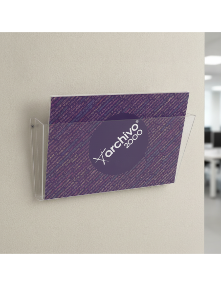 ▷ PORTAFOLLETOS ARCHIVO 2000 MURAL 1 COMPARTIMENTO DIN A4 HORIZONTAL 80X365X180 MM | Taine - Imagen 2