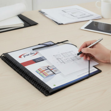 ▷ CARPETA PARDO NEGRA FOLIO 60 FUNDAS ESPIRAL STUDIO STYLE | Taine - Imagen 2