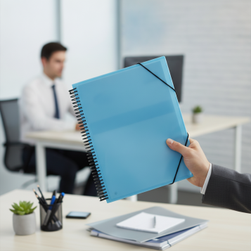 ▷ CARPETA PARDO AZUL FOLIO 80 FUNDAS ESPIRAL STUDIO STYLE | Taine - Imagen 2