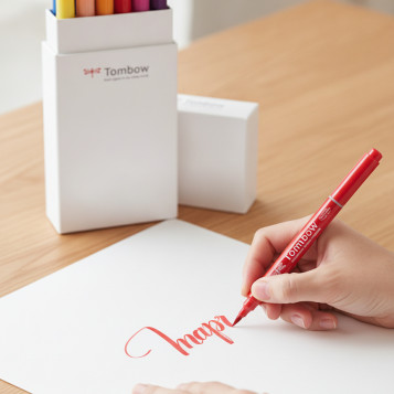 ▷ ROTULADORES TOMBOW 12 UDS DUAL BRUSH ESTUCHE 2 PUNTA PINCEL COL.PRIMARIOS | Taine - Imagen 2
