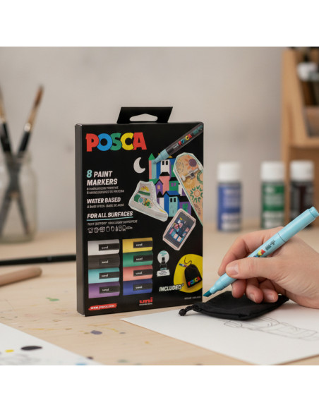 ▷ ROTULADORES POSCA 8 UDS PC-5M ED LIMITADA + REGALO | Taine - Imagen 2