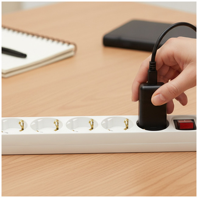 ▷ BASE MULTIPLE CEGASA 5 TOMAS + 2 USB 1,4 M CABLE | Taine - Imagen 2