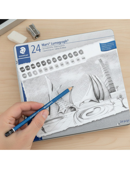 ▷ LAPICES STAEDTLER 24 UDS LUMOGRAF VARIAS DUREZAS | Taine - Imagen 2