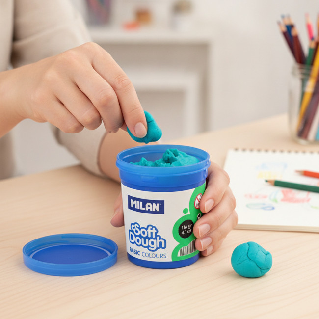 ▷ PASTA MILAN AZUL TURQUESA BLANDA SOFT DOUGH CJ. 4 BOTES 116 G | Taine - Imagen 2
