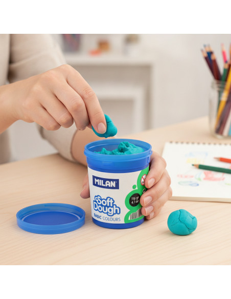▷ PASTA MILAN AZUL TURQUESA BLANDA SOFT DOUGH CJ. 4 BOTES 116 G | Taine - Imagen 2