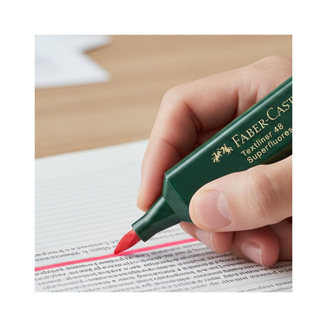 ▷ ROTULADOR FABER CASTELL ROJO TEXTLINER FLUOR 48 | Taine - Imagen 2